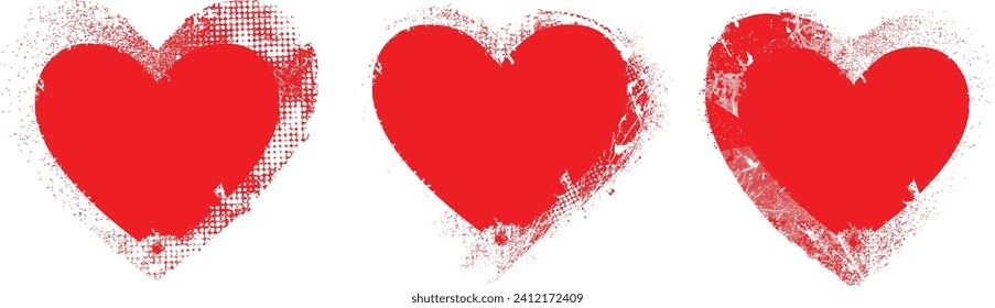 Glitch distorted heart shape . Minimal art design . Noise destroyed heart logo . Trendy defect error shapes . Glitched frame .Broken effect . Grunge texture . Distress effect .vector