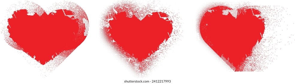 Glitch distorted heart shape . Minimal art design . Noise destroyed heart logo . Trendy defect error shapes . Glitched frame .Broken effect . Grunge texture . Distress effect .vector