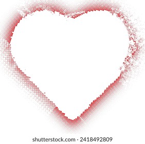 Glitch distorted heart shape . Minimal art design . Noise destroyed heart logo . Trendy defect error shapes . Glitched frame .Broken effect . Grunge texture . Distress effect .vector