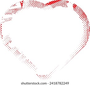 Glitch distorted heart shape . Minimal art design . Noise destroyed heart logo . Trendy defect error shapes . Glitched frame .Broken effect . Grunge texture . Distress effect .vector