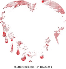 Glitch distorted heart shape . Minimal art design . Noise destroyed heart logo . Trendy defect error shapes . Glitched frame .Broken effect . Grunge texture . Distress effect .vector