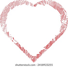 Glitch distorted heart shape . Minimal art design . Noise destroyed heart logo . Trendy defect error shapes . Glitched frame .Broken effect . Grunge texture . Distress effect .vector