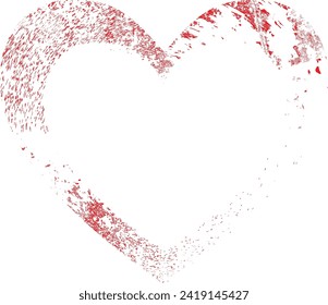 Glitch distorted heart shape . Minimal art design . Noise destroyed heart logo . Trendy defect error shapes . Glitched frame .Broken effect . Grunge texture . Distress effect .vector