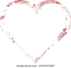Glitch distorted heart shape . Minimal art design . Noise destroyed heart logo . Trendy defect error shapes . Glitched frame .Broken effect . Grunge texture . Distress effect .vector