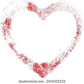Glitch distorted heart shape . Minimal art design . Noise destroyed heart logo . Trendy defect error shapes . Glitched frame .Broken effect . Grunge texture . Distress effect .vector