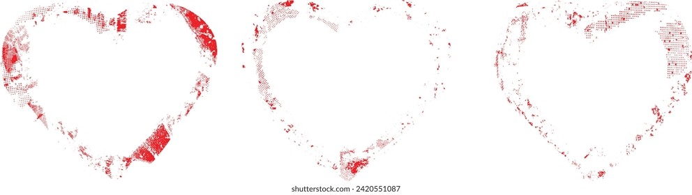 Glitch distorted heart shape . Minimal art design . Noise destroyed heart logo . Trendy defect error shapes . Glitched frame .Broken effect . Grunge texture . Distress effect .vector