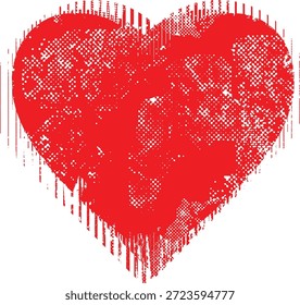 Glitzverzerrte Herzform . Minimales Kunstdesign. Noise Destroyed Heart Logo . Trendy Fehler Formen . Glitzernder Rahmen .Zerbrochener Effekt . Grunge-Textur. Distress-Effekt .vector