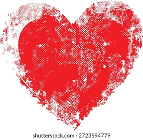 Glitzverzerrte Herzform . Minimales Kunstdesign. Noise Destroyed Heart Logo . Trendy Fehler Formen . Glitzernder Rahmen .Zerbrochener Effekt . Grunge-Textur. Distress-Effekt .vector