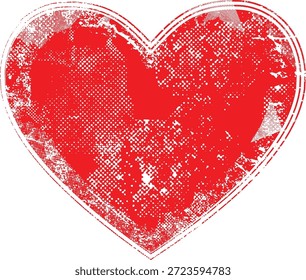 Glitzverzerrte Herzform . Minimales Kunstdesign. Noise Destroyed Heart Logo . Trendy Fehler Formen . Glitzernder Rahmen .Zerbrochener Effekt . Grunge-Textur. Distress-Effekt .vector
