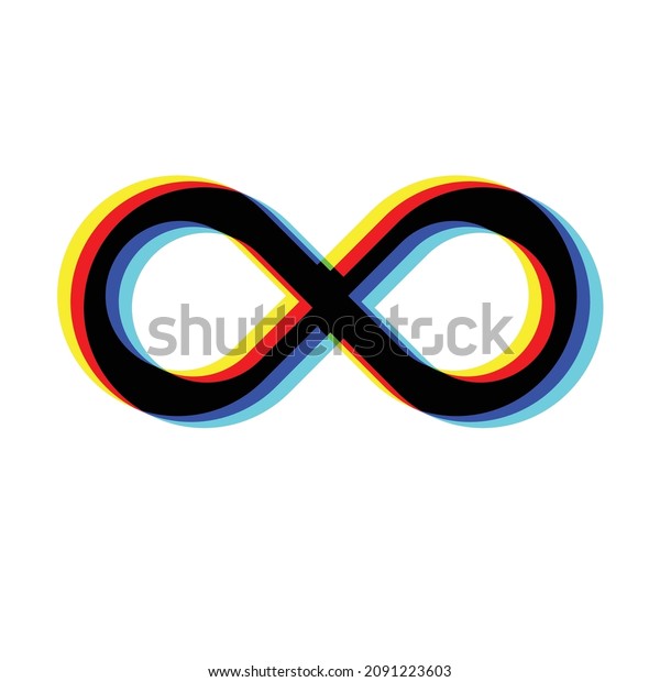 Glitch Distorted Infinity Shape Blurred Loop Stock Vector (Royalty Free ...