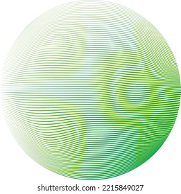 Glitch verzerrte Kugel . Modernes Kunstdesign. Lärm zerstört glitzernden Kreis. Trendy Fehler Hintergrund mit Linien . Glitzte Kunstwerke .Hologramm-Effekt.Vektorgrafik 