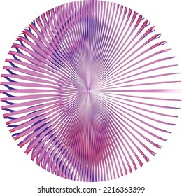Glitch distorted sphere . Modern art design . Noise destroyed glitched circle . Trendy defect error background with  lines . Glitched artwork  .Hologram effect .vector 