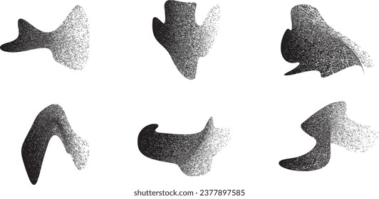 Glitch bedrückte grungenhafte abstrakte Formen. Blob formen organisch. Siebdrucktextur. Vorlage für Präsentation, Banner . Flüssigkeitsform .Grunge strukturiert. Flüssige Vektorformen mit Notstruktur .