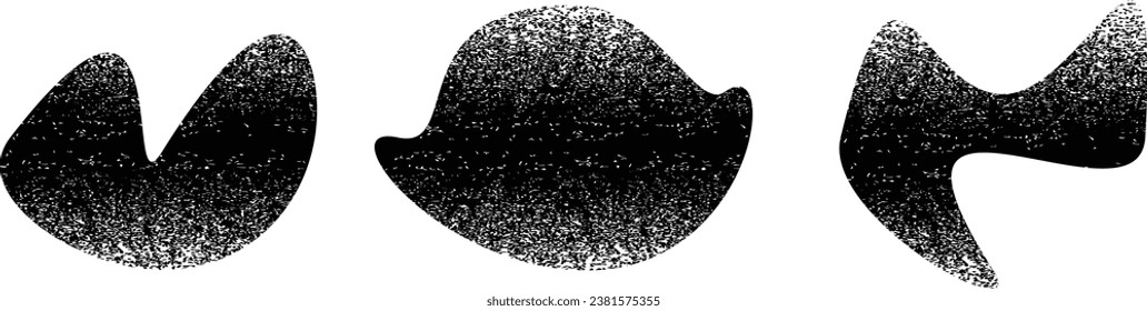 Glitch distressed grungy abstract forms . Blob shape organic. Screen print texture. Template for presentation, banner . Fluid  shape .Grunge textured . Liquid vector shapes with  distress texture .
