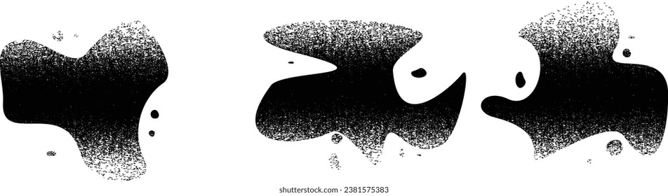 Glitch de formas abstractas y groseras angustiadas. El blob forma orgánico. textura de impresión de pantalla. Plantilla para presentación, banner . Forma fluida. Grunge texturado. Formas vectoriales líquidas con textura de socorro.
