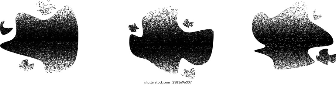 Glitch distressed grungy abstract forms . Blob shape organic. Screen print texture. Template for presentation, banner . Fluid  shape .Grunge textured . Liquid vector shapes with  distress texture .