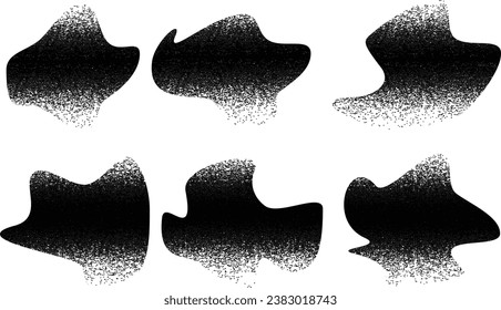 Glitch distressed grungy abstract forms . Blob shape organic. Screen print texture. Template for presentation, banner . Fluid  shape .Grunge textured . Liquid vector shapes with  distress texture .