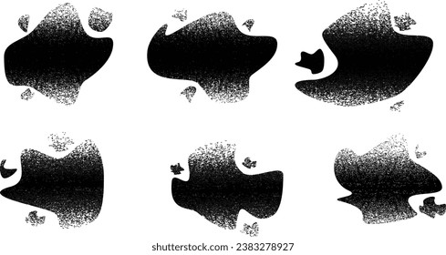 Glitch distressed grungy abstract forms . Blob shape organic. Screen print texture. Template for presentation, banner . Fluid  shape .Grunge textured . Liquid vector shapes with  distress texture .
