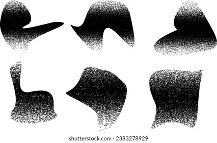 Glitch de formas abstractas y groseras angustiadas. El blob forma orgánico. textura de impresión de pantalla. Plantilla para presentación, banner . Forma fluida. Grunge texturado. Formas vectoriales líquidas con textura de socorro.