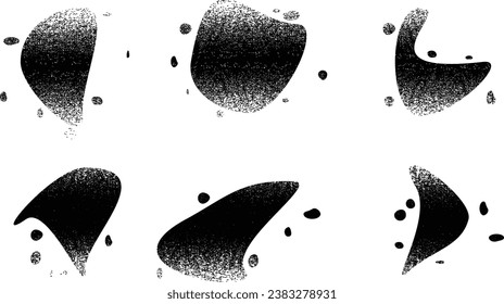 Glitch de formas abstractas y groseras angustiadas. El blob forma orgánico. textura de impresión de pantalla. Plantilla para presentación, banner . Forma fluida. Grunge texturado. Formas vectoriales líquidas con textura de socorro.