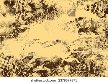 Glitch distressed grungy isolated layers . Design element for brochure, social media, posters, flyers. Overlay texture.Textured banner with Distress effect .Vector halftone dots . Screen print texture