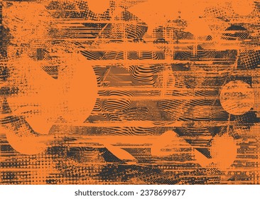 Glitch distressed grungy isolated layers . Design element for brochure, social media, posters, flyers. Overlay texture.Textured banner with Distress effect .Vector halftone dots . Screen print texture
