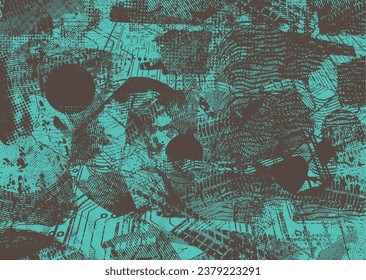 Glitch distressed grungy isolated layers . Design element for brochure, social media, posters, flyers. Overlay texture.Textured banner with Distress effect .Vector halftone dots . Screen print texture