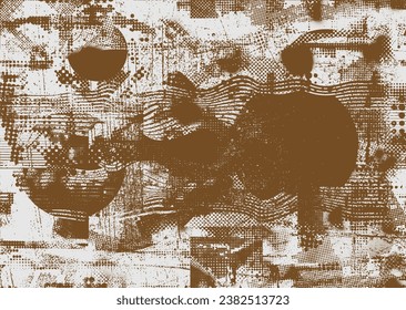 Glitch distressed grungy isolated layers . Design element for brochure, social media, posters, flyers. Overlay texture.Textured banner with Distress effect .Vector halftone dots . Screen print texture