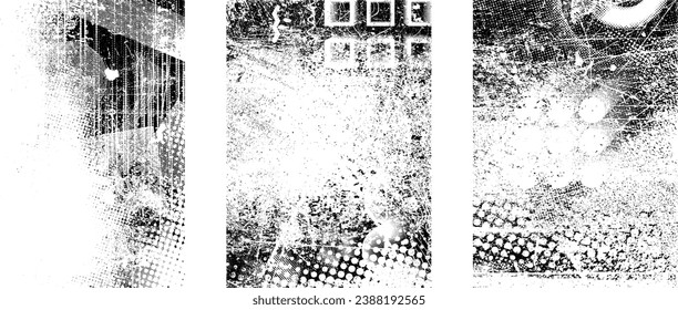 Grungy capas aisladas angustiadas . Elemento de diseño para folletos, medios sociales, afiches, volantes. Textura superpuesta.Banner texturizado con efecto de socorro .Paquetes de semitono vectoriales . textura de impresión de pantalla