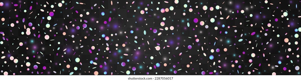 Glitch Dust Independence Vector Panoramic Transparent Background. Hologram Celebrate Rain Postcard. Metal Pattern. Reflection Abstract Banner.