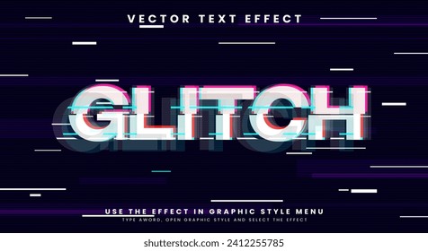 Efecto de texto modificable Glitch Plantilla con estilo de texto de hackeo y distorsión