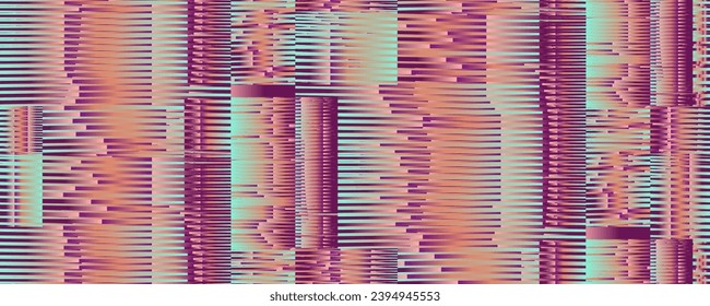 Glitch effect abstract seamless texture with orange stripes ombre transitions. Psychedelic background for wall art, wallpaper, wall panel, textile, poster, bedding, interior decor.