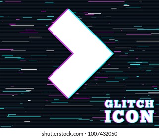 Glitch effect. Arrow sign icon. Next button. Navigation symbol. Background with colored lines. Vector