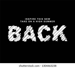 glitch effect and back slogan, textile printing drawing, t-shirt graphic design - Vector