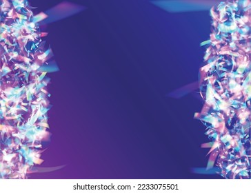 Glitch Effect. Blur Design. Purple Laser Glare. Holiday Art. Neon Tinsel. Rainbow Sparkles. Surreal Foil. Disco Christmas Illustration. Blue Glitch Effect