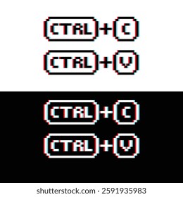 glitch effect ctrl C, ctrl V  8 bit button  Pixel art 8-bit for game