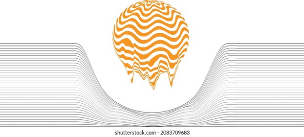 Glitch effect . Distorted  lines .Abstract flow lines background . Fluid wavy shape .Striped linear pattern . Music sound wave . Vector illustration