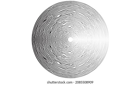 
Glitch effect . Distorted speed lines .Abstract flow lines background . Fluid wavy circle shape .Striped linear pattern . Music sound wave . Vector illustration
