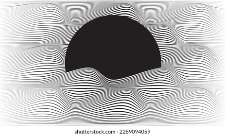 Glitch effect . Distorted speed lines .Abstract flow lines background . Fluid wavy shape .Striped linear pattern . Music sound wave . Vector illustration