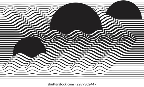 Glitch effect . Distorted speed lines .Abstract flow lines background . Fluid wavy shape .Striped linear pattern . Music sound wave . Vector illustration