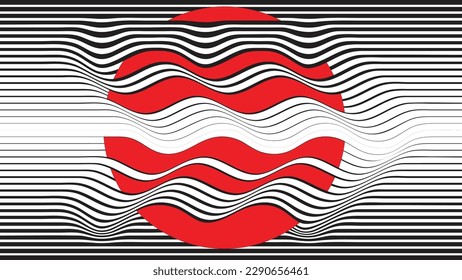 Glitch effect . Distorted speed lines .Abstract flow lines background . Fluid wavy shape .Striped linear pattern . Music sound wave . Vector illustration
