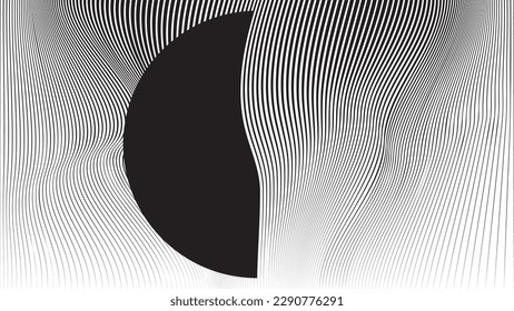 Glitch effect . Distorted speed lines .Abstract flow lines background . Fluid wavy shape .Striped linear pattern . Music sound wave . Vector illustration