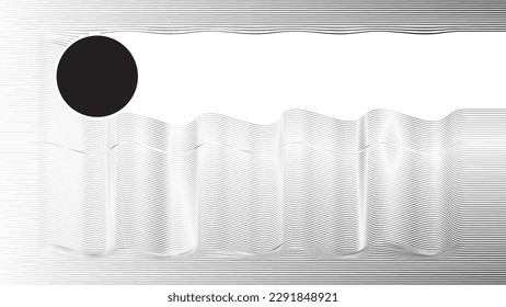 Glitch effect . Distorted speed lines .Abstract flow lines background . Fluid wavy shape .Striped linear pattern . Music sound wave . Vector illustration