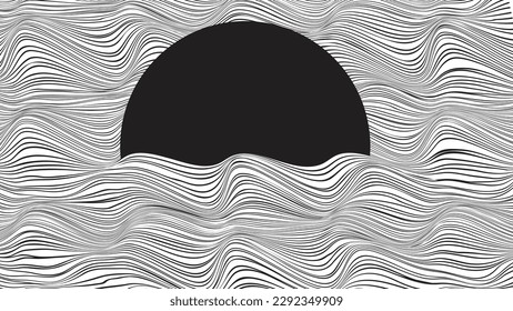Glitch effect . Distorted speed lines .Abstract flow lines background . Fluid wavy shape .Striped linear pattern . Music sound wave . Vector illustration
