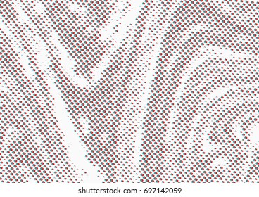 Glitch effect dotted particle liquid retro comic book style background. Vector illustration