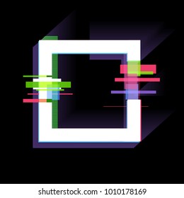 Glitch effect  frame, modern style design elements. Vector illustration 