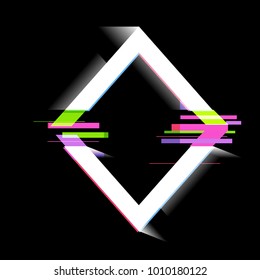 Glitch effect  frame, modern style design elements. Vector illustration 