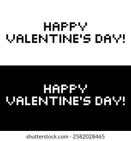 glitch effect happy valentine's day 8 bit icon vector pixel art game love you heart greeting card icon 14 february