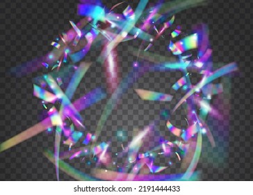 Glitch Effect. Iridescent Background. Carnival Tinsel. Party Realistic Sunlight. Flying Foil. Glamour Art. Shiny Banner. Blue Metal Sparkles. Pink Glitch Effect