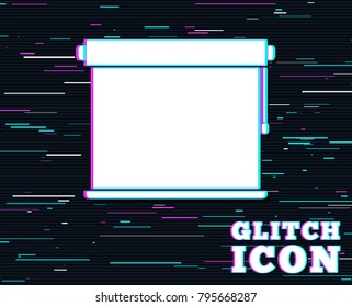 Glitch effect. Louvers rolls sign icon. Window blinds or jalousie symbol. Background with colored lines. Vector